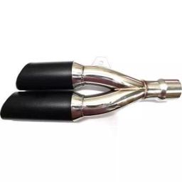 RA Accessories Black & Chrome Dual Outlet Silencer Exhaust for Hero Karizma ZMR-image-25