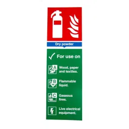 RS PRO 300x100 mm Vinyl Fire Safety Sign List of materials dry powder can be used on With English Text Self-Adhesive 1812246-image-39