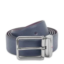 Tommy Hilfiger Navy & Wine Holte Leather Reversible Belt-image-2