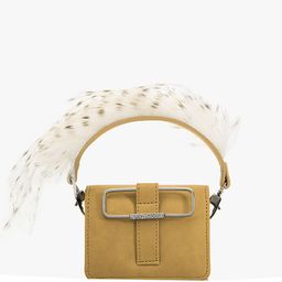 Outhouse Suede Structured Handheld Bag with Fringed image 4