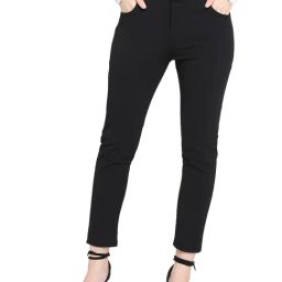 Smarty Pants Black Cotton Lycra Slim Fit High Rise Trousers-image-69