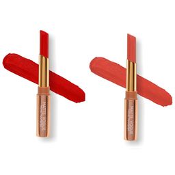 ME-ON Set of 2 Matte Vogue None-Transfer Lipsticks - Shade 01 & 18-8