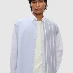 GAP Button Down Collar Stripes Cotton Shirt-image-0