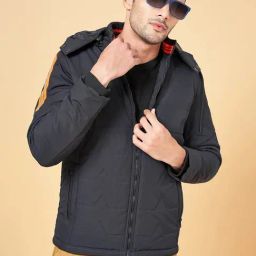 Urban Ranger by Pantaloons Black Regular Fit Quilted Hooded Jacket-picture-11