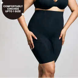 Nykd By Nykaa InvisiBlend™ Seamless High Waist Tummy & Thigh Shapewear-NYSH31-Black-picture-25