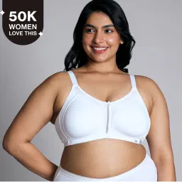 Nykd By Nykaa Everyday Cotton M-Frame Bounce Control Non-Padded Non-Wired Bra NYB101 White-picture-29