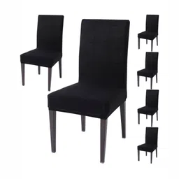 GIFTS ISLAND Set Of 6 Black Chair Covers-picture-43