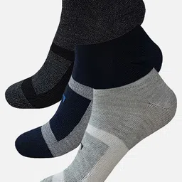 StyFun Men Pack Of 3 Patterned Moisture-Wicking Ankle Length Socks-70
