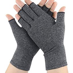 MOMISY Arthritis Copper Infused Finger Less Compression Large Gloves - Grey-image-54
