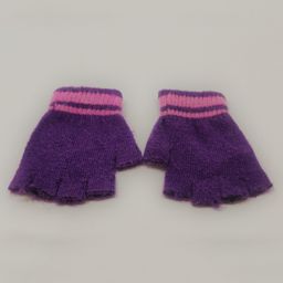 Kid-O-World Stripes Weave Cuff Detail Half Gloves - Purple-image-66