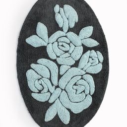 Saral Home Rosa Super Soft Oval Bathmat - Grey-image-88
