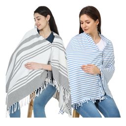 nene Mothers Multi Purpose Large Size Nursing Feeding Scarf-Grey & Blue-image-60