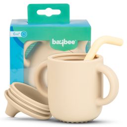 Baybee Silicone Baby Spout Sippy Cup with Soft Silicone Straw & Handles 120 ML - Ivory-18