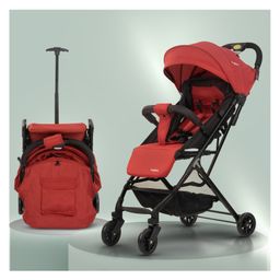 Baybee Infant Baby Pram Stroller for Newborn Babies with Metal Frame, 3-Position Adjustable Seat & Canopy, Bassinet, Parent Handle Bar, Baby Stroller for Baby Toddlers (Red)-7