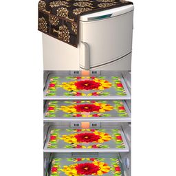 Dakshya Industries Fridge Top Cover and Fridge Mat Combo Set of 5-picture-38