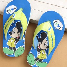 Cute Walk by Babyhug Flip Flops with Mickey Mouse Print - Blue-image-55