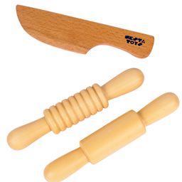 Nesta Toys Play Dough Tool set | Rolling Pins & Knife | Pretend Play Kitchen Toys-image-65