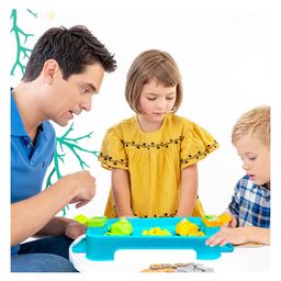 VGRASSP Hungry Frogs Feeding Beans Board Game Toy For Kids And Toddlers With 16 Colorful Beads - Make Hungry Frogs Swallow Beads By Pressing The Handle, Fun Game For 2 Players - Color May Vary image 2