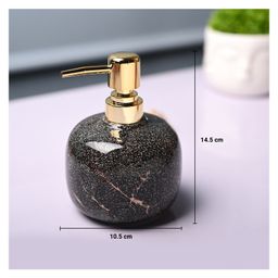 Voncasa Ceramic Glossy Black color Soap Dispenser (300 ml) image 2
