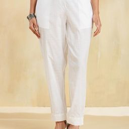 Fabindia Women Mid-Rise Embroidered Cotton Trousers-image-70