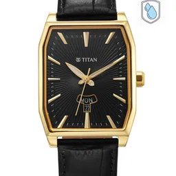 Titan Men Dial & Leather Textured Straps Analogue Watch 1876YL01-52