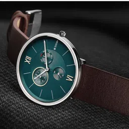 Titan Men Blue Dial & Brown Leather Straps Analogue Watch-29