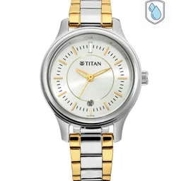 Titan Women Off-White & Silver Analogue Watch 2638BM01-87