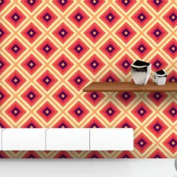 ArtzFolio Printed UV-Resistant Anti-Bacterial Ethnic Diamond Shaped Figures Peel & Stick Wallpaper-image-23