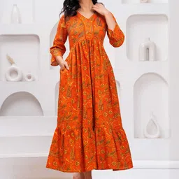 SZN Ethnic Motifs Print Bell Sleeve Fit & Flare Midi Dress-picture-48