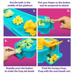 VGRASSP Hungry Frogs Feeding Beans Board Game Toy For Kids And Toddlers With 16 Colorful Beads - Make Hungry Frogs Swallow Beads By Pressing The Handle, Fun Game For 2 Players - Color May Vary image 4