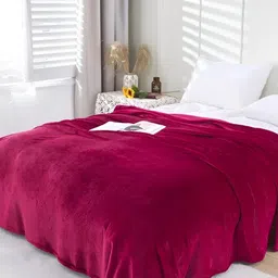 MORADO Magenta 300 GSM Single Bed Blanket-1
