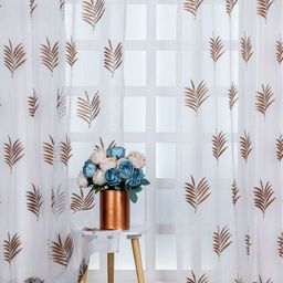 Parda Online White & Brown 2 Pieces Ethnic Motifs Sheer Window Curtain-image-24