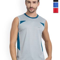 FTX Pack Of 4 Colourblocked Round Neck T-shirts-picture-40