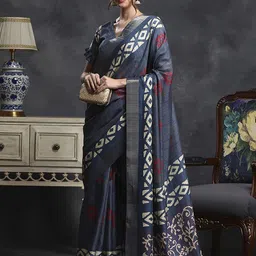 Anouk Rustic Zari Silk Blend Sungudi Saree image 3