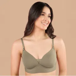 Nykd by Nykaa Adapt360° Lift & Support Padded Non Wired Barely There T-Shirt Bra NYB362 Olive-picture-9