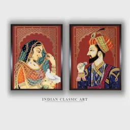Indian Classic Art Multicolor Canvas Abstract Wall Art-image-86