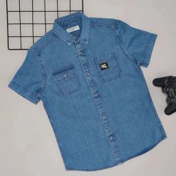Pantaloons Junior Boys Alaskan Blue Washed Shirt-image-65