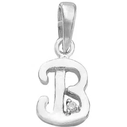 Taraash Initial Letter B 92.5 Sterling Silver Pendant without Chain-image-67
