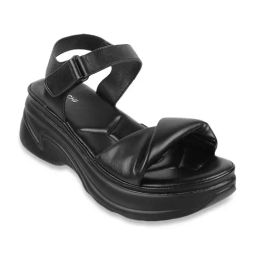 Mochi Women's Black Ankle Strap Wedges-picture-20