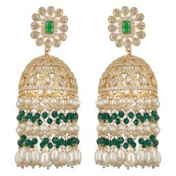 Saraf RS Jewellery Gold Statement Brass Earrings for Women-11