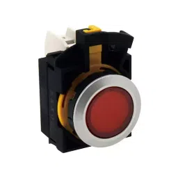 IDEC CW Series Flash Silhoutte Switch Pilot Light Round Flat Type and 22 mm Dia, CW4P-1EQHR-1