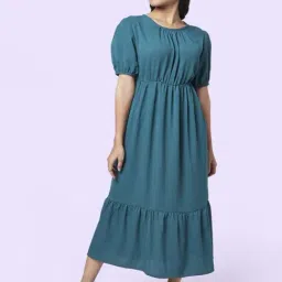 YU by Pantaloons Teal Blue Cotton Maxi Dress-image-16