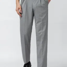 Van Heusen Grey Regular Fit Texture Trousers-image-35