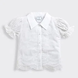 Tiny Girl Floral Embroidered Puff Sleeve Cotton Shirt Style Top-image-18