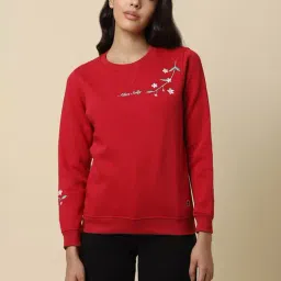 Allen Solly Red Embroidered Sweatshirt-picture-33