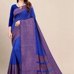 Anjaneya Sarees Blue Silk Woven Saree With Unstitched Blouse-image-85