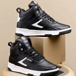 Bacca Bucci Men's Cappuccino Black Ankle High Sneakers-picture-26