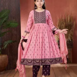 Aarika Girls Pink & Purple Embellished Kurti-image-96