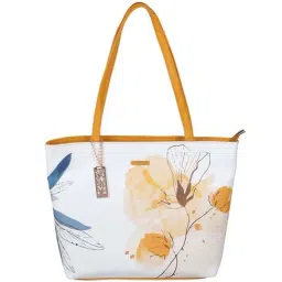 Metro Yellow Synthetic Printed Tote Handbag-image-35