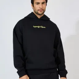 Styli Black Oversized Printed Hoodie-image-37